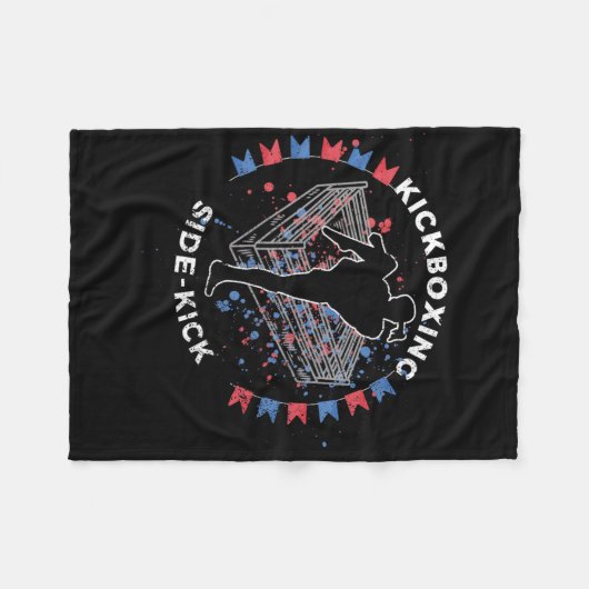 Side Kick Kickboxing  Fleece Deken (Voorkant (Horizontaal))