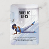 Side Leg Lifts Fitness Kaart met Blauwe Achterkant (Voorkant)