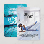 Side Leg Lifts Fitness Kaart met Blauwe Achterkant (Voorkant / Achterkant)