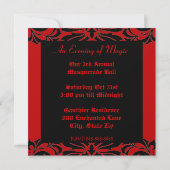 Side Masquerade Mask Halloween Red Invitation Kaart (Achterkant)