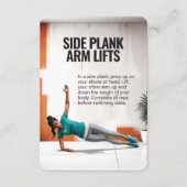 Side Plank Arm Lift Fitness Kaart met Blue Backing (Voorkant)