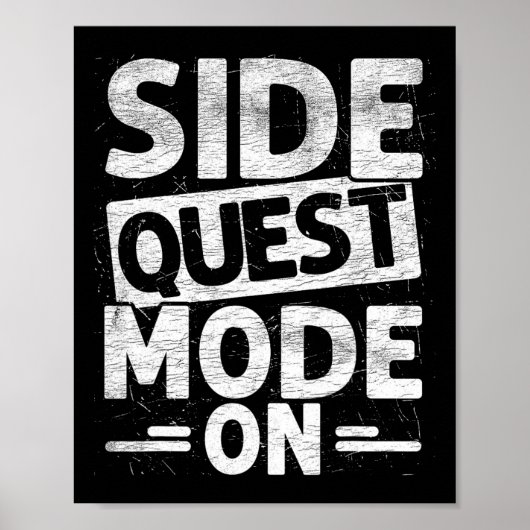 Side Quest-modus Aan Funny Gamer Festival Poster (Voorkant)