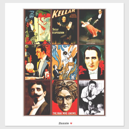 side show freaks goochelaars illusionisten helderz sticker (Vel)