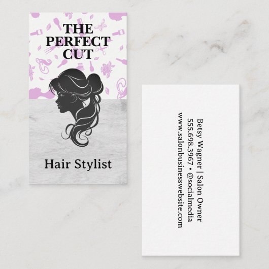 Side Silhouette Vrouwen Haar Visitekaartje (Voorkant / Achterkant)