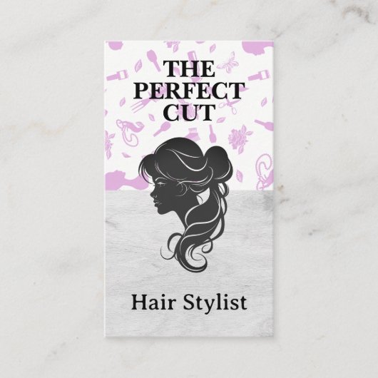 Side Silhouette Vrouwen Haar Visitekaartje (Voorkant)