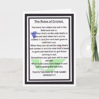 SIDE SPLITTING LACHEN voor de cricketliefhebber Kaart