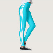 Side Stripe Blauwgroen Blauwe Leggings met Aangepa (Rechts)