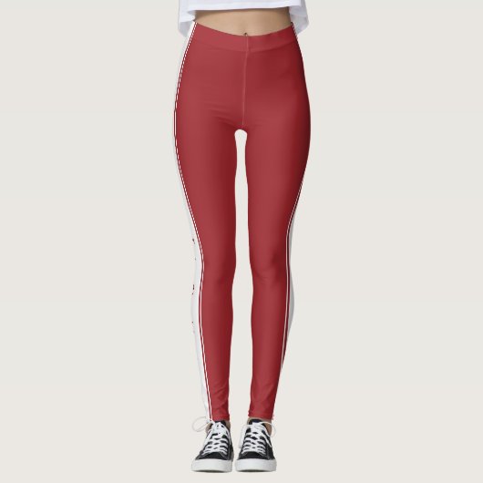 Side Stripe Leggings met aangepaste tekst en kleur (Voorkant)