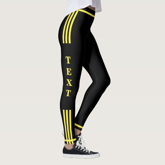 Side Stripe-Leggings Voorbeeld Aangepaste tekst en Leggings (Rechts)