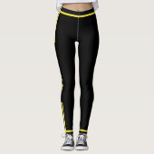 Side Stripe-Leggings Voorbeeld Aangepaste tekst en Leggings (Voorkant)