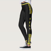 Side Stripe-Leggings Voorbeeld Aangepaste tekst en Leggings (Links)