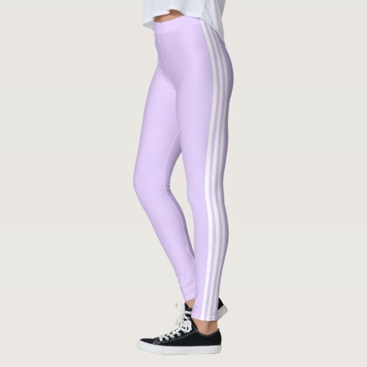 Side Stripe Licht Paarse Leggings Kies kleuren (Links)