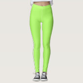 Side Stripe Neon Groene Leggings Aangepaste kleure (Voorkant)