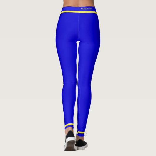 Side Stripe Sport Leggings Jouw tekst en kleuren (Achterkant)
