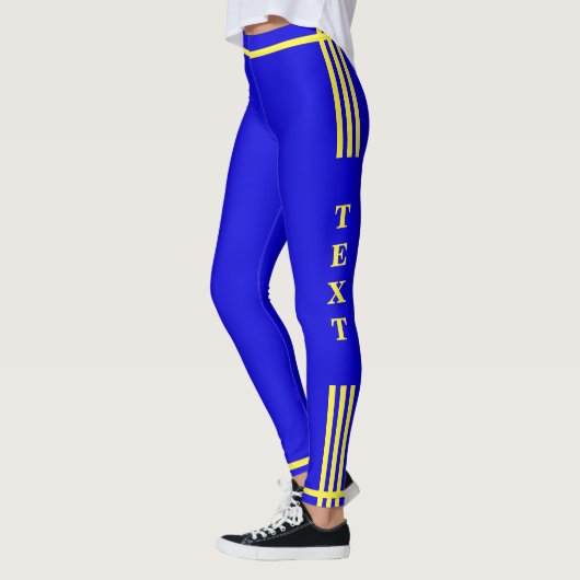 Side Stripe Sport Leggings Jouw tekst en kleuren (Links)