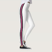Side Stripe Witte Leggings met aangepaste uw kleur (Rechts)