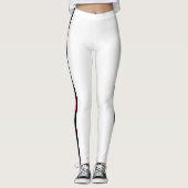 Side Stripe Witte Leggings met aangepaste uw kleur (Voorkant)