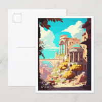 Side Turkije Art Vintage Travel Illustratie