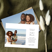 Side Two Photo Calligraphy Wedding Invitation Kaart