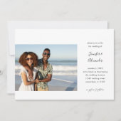 Side Two Photo Calligraphy Wedding Invitation Kaart (Voorkant)