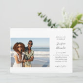 Side Two Photo Calligraphy Wedding Invitation Kaart (Staand voorkant)