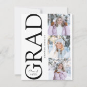 Side Typography Graduation 2026 3 Photo Party RSVP Kaartje (Voorkant)
