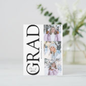 Side Typography Graduation 2026 3 Photo Party RSVP Kaartje (Staand voorkant)