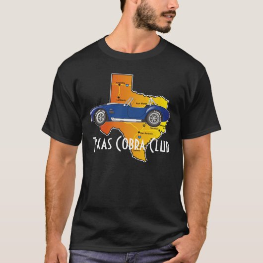 Side Uitzicht, Texas Cobra Club met staat T-shirt (Voorkant)