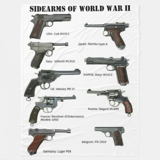 SIDEARMS VAN WOORLOG II FLEECE DEKEN (Voorkant)