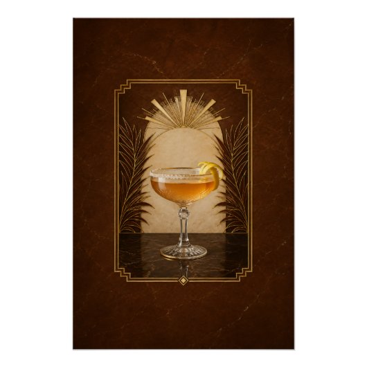 Sidecar Art Deco Poster | Bar Kunst (Voorkant)