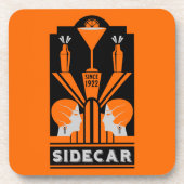 Sidecar Cocktail Art Deco Bier Onderzetter (Voorkant)