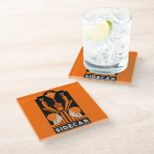 Sidecar Cocktail Art Deco Glazen Onderzetter (Schuin)