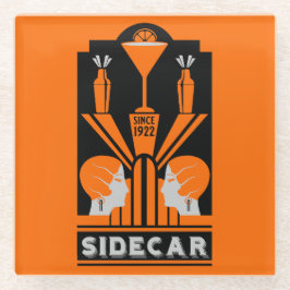 Sidecar Cocktail Art Deco Glazen Onderzetter