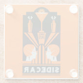 Sidecar Cocktail Art Deco Glazen Onderzetter (Achterkant)