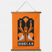 Sidecar Cocktail Art Deco Hangend Wandkleed (Voorkant)