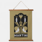 Sidecar Cocktail Art Deco Hangend Wandkleed (Voorkant 3)