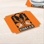 Sidecar Cocktail Art Deco Kartonnen Onderzetters (Gekanteld)