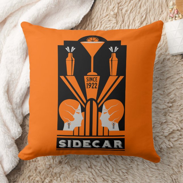 Sidecar Cocktail Art Deco Kussen (Deken)