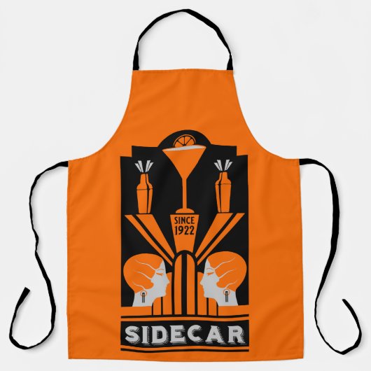 Sidecar Cocktail Art Deco Schort (Voorkant)