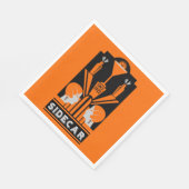 Sidecar Cocktail Art Deco Servet (Hoek)