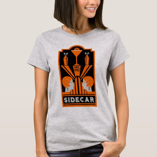 Sidecar Cocktail Art Deco T-shirt (Voorkant)