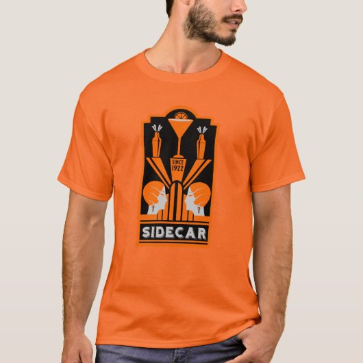 Sidecar Cocktail Art Deco T-shirt (Voorkant)