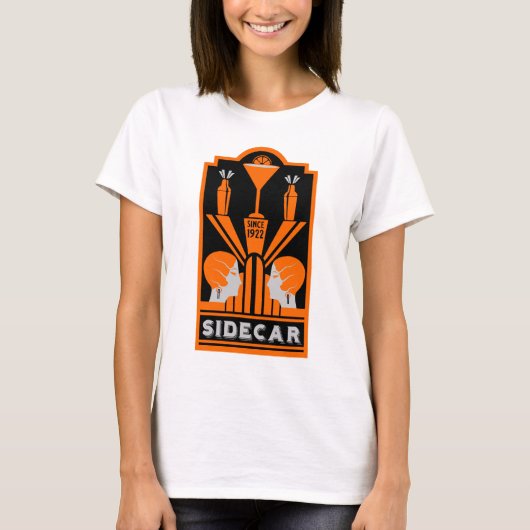 Sidecar Cocktail Art Deco T-shirt (Voorkant)