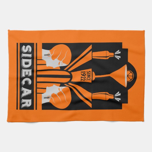 Sidecar Cocktail Art Deco Theedoek (Horizontaal)