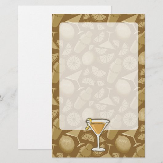 Sidecar cocktail briefpapier (Voorkant / Achterkant)