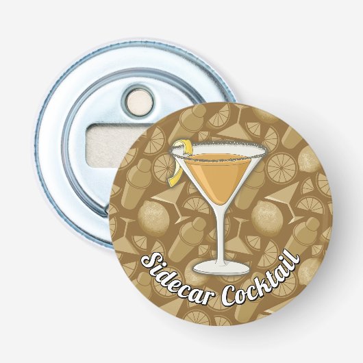 Sidecar Cocktail Button Flesopener (Voorkant)