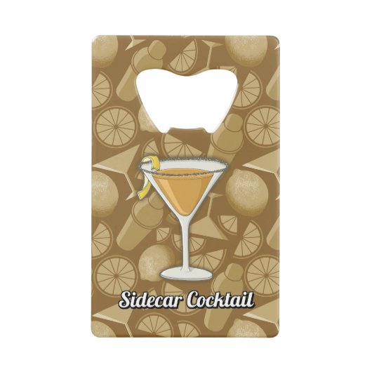 Sidecar cocktail creditkaart flessenopener (Voorkant)