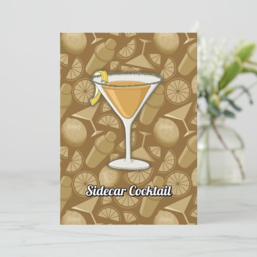 Sidecar cocktail kaart (Staand voorkant)