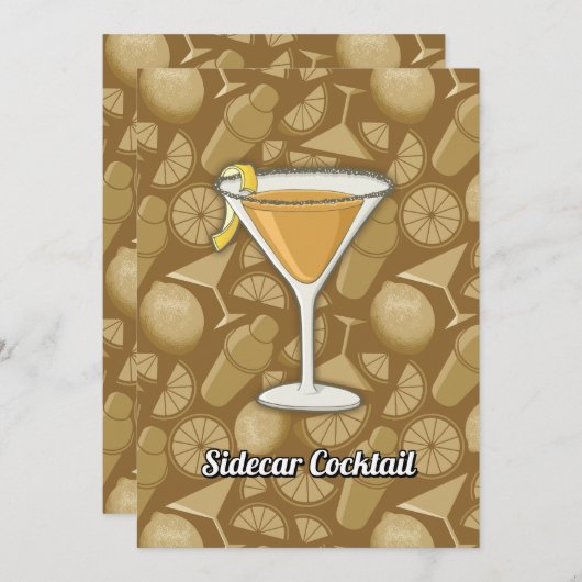 Sidecar cocktail kaart (Voorkant / Achterkant)