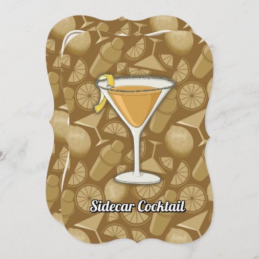 Sidecar cocktail kaart (Voorkant / Achterkant)